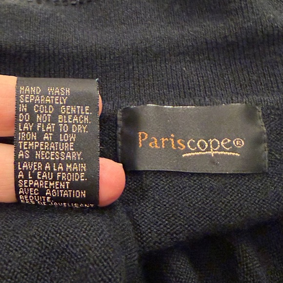 ⭐️ Vintage 1990’s Pariscope Button-Up 3/4 Sleeve Cardigan Beaded Collar - PTP 18 - Picture 4 of 4